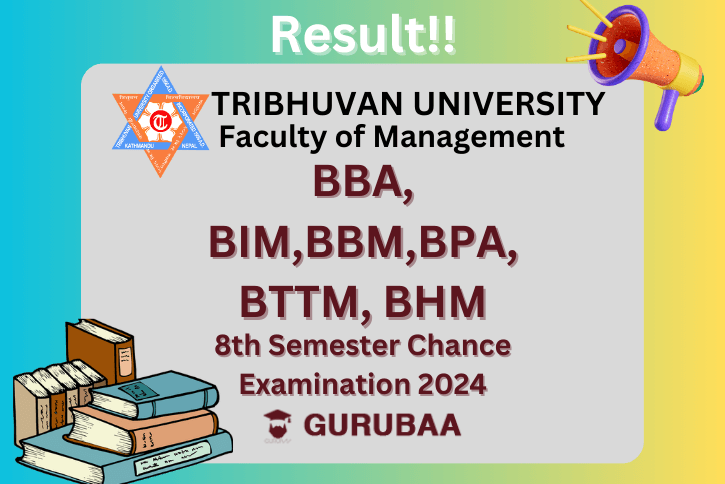 cover picture for the notice post of results of bachelor chance exam in the website of gurubaa