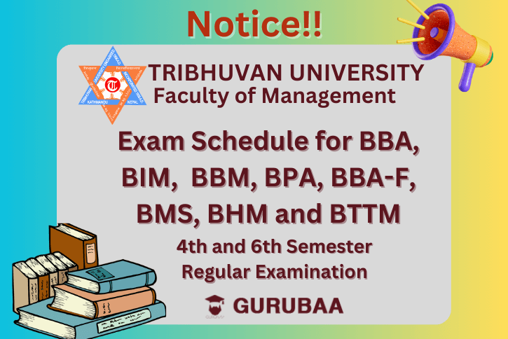 Cover Picture for the Notice announcing exam schedule for bachelor posted in Gurubaa