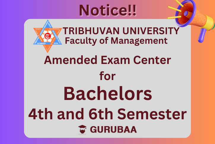 Cover picture of a notice announcing amended exam center of bachlors 4th and 6th semester regular examination 2024