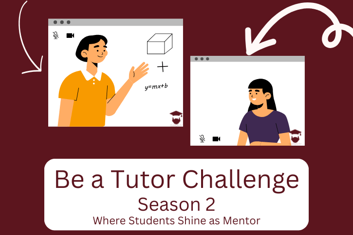Cover picture of a notice announcing be a tutor challenge.