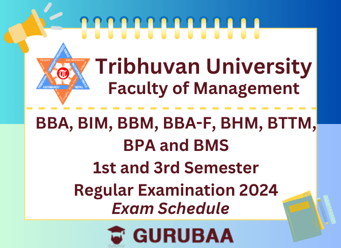 examination_schedule of Bachelors_1st_3rd_2024 Cover Picture for a notice in gurubaa website