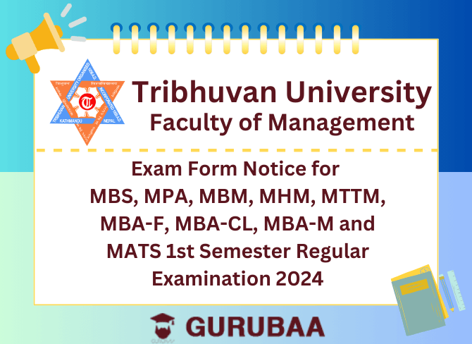 cover picture for notice announcing the exam form for masters 1st semester regular examination 2024