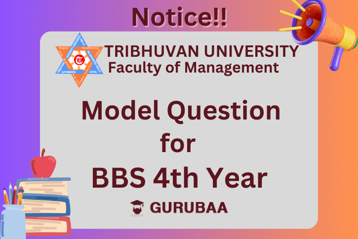 A notice announcing the model question for BBS 4th Year