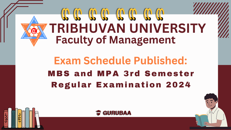 Cover picture or a notice announcing the Exam Schedule of MBS and MPA 3rd semester 2024.
