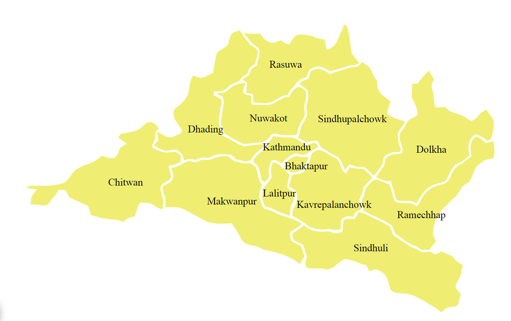 Province 3 map Map of Bagmati Province