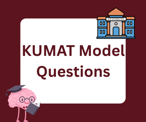 Economics (1) KUMAT Model Questions graphic with university icons.